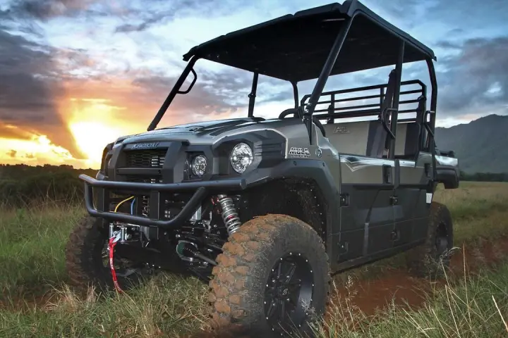 UTV parked on Hawaii acreage at Sunset